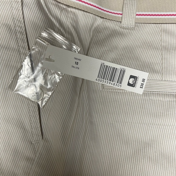 Kim Rogers Cream Pinstripe 4 Pocket Belted Bermuda Shorts NWT - Picture 5 of 8